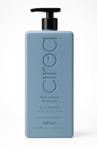 Ciroa, 3 in 1 Wash, Blue Cypress & Sea Salt, Face-Body-Hair, 33.8 fl oz, 1,000ml Pack of One