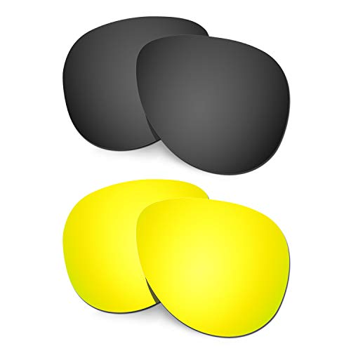 Lentilles de rechange Oakley Elmont Large noir et or 24 carats pour lunettes