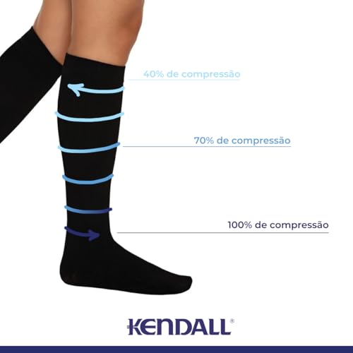 Meia Kendall 3/4 Alta Compressão Care com ponteira 3113 Marrom P