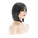 Sallcks Grey Bob Wig Short Bob Natural Straight Hair Wig with Bangs Mix Gray Heat Synthetic Wig Salt N Pepper Wigs for Women