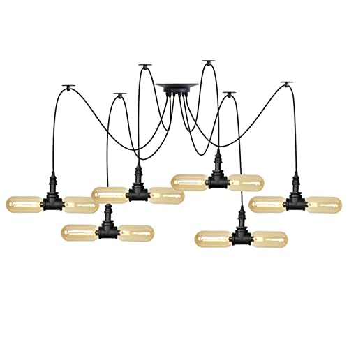 Lampes suspendues à LED vintage araignée à double tête en verre industriel