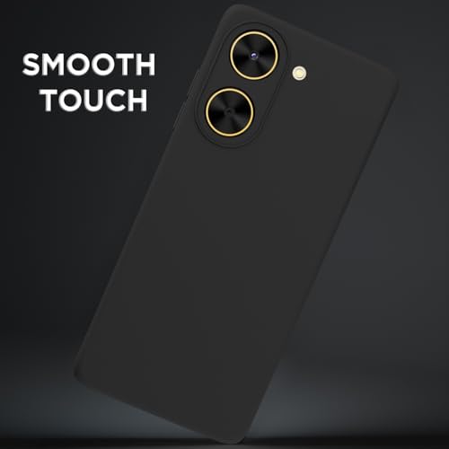 Image of Outlouders Back Cover for Poco C71 / Redmi A5 | Camera Protection | Durable Soft Matte Silicone Bumper Case (Black)