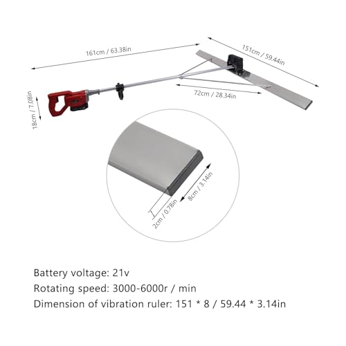 Polisseuse à béton électrique 150 cm avec règle vibration sol et batterie
