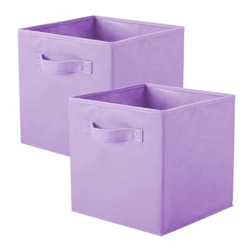 powerking Lot de 2 cubes de rangement pliables en tissu pour une utilisation en forme de cube Violet clair