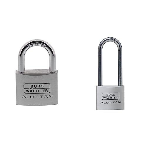 BURG-WÄCHTER Vorhängeschloss Aluminium, 8 mm Bügelstärke, 50 mm Bügelhöhe & Vorhangschloss, Vorhängeschloss mit Schlüssel, 6,9 mm Bügelstärke