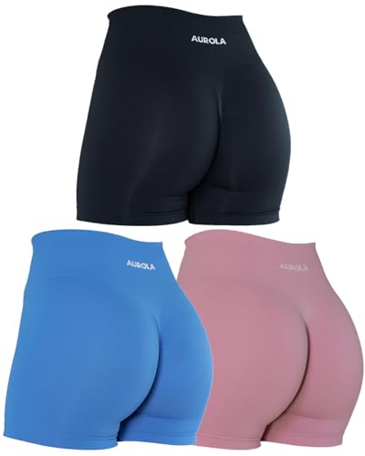 Image of AUROLA Dream Collection Women Workout Shorts High Waist Gym Shorts, Scrunch Butt Seamless Athletic Shorts