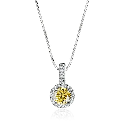 Colliers pendentifs en diamant jaune bleu rose moissanite 1ct