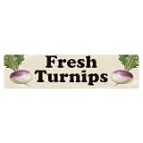 Vintage Fresh Turnips Rustic Kitchen Fruit Metal Tin Sign Plaque