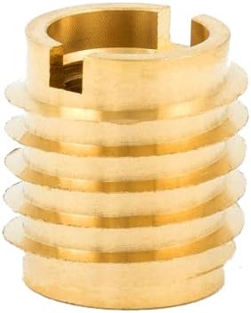 E-Z LOK 400-4 Threaded Insert, Brass, Knife Thread, 1/4"-20 Internal Threads, 0.500" Length (Pack of 25)