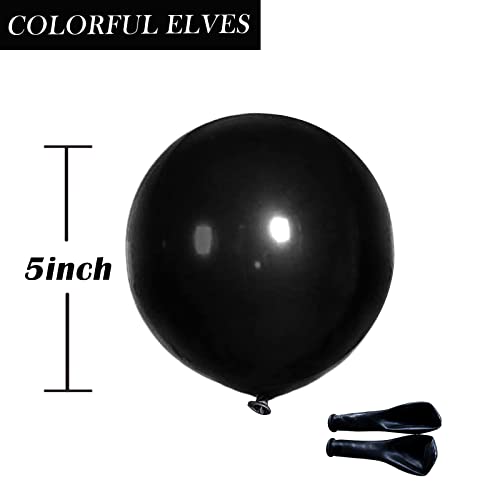 Image of 100pcs Small Black Balloons 5 inch Metallic Chrome Latex Helium Shiny Mini Balloon for Party Decorations