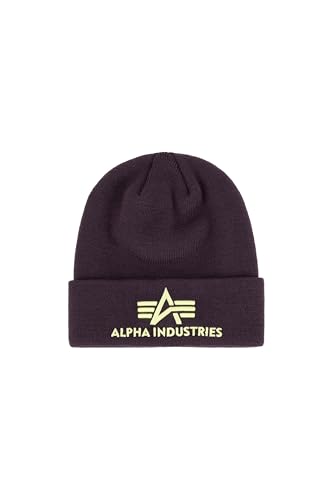 Alpha Industries Unisex 3D Beanie, Plum, One Size