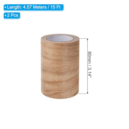 Image of PATIKIL Wood Grain Repair Tape 3 inch x15ft,2 Pcs Self Adhesive Realistic Textured Repair Tape Patch for Floor Door Table Cabinets Desk,Light Chestnut Maple