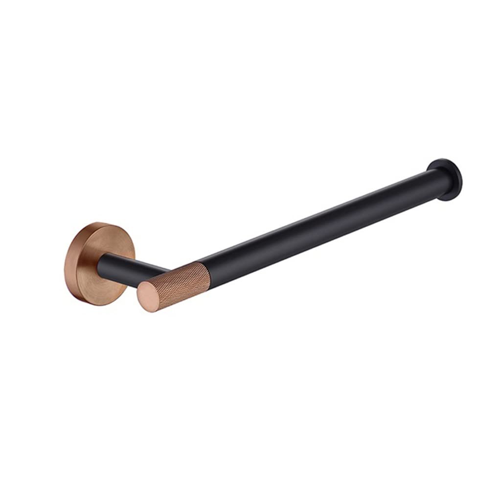 LMYSXAOZ Bathroom Accessory Set Rose Gold Black Accessories Hardware Set, Towel Bar Rail Rack, Toilet Paper Holder, Robe Hook, Soap Dish, Brush(Towel Ring A)