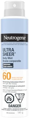 Neutrogena Ultra Sheer Body Mist Sunscreen SPF 60 - Lightweight S...