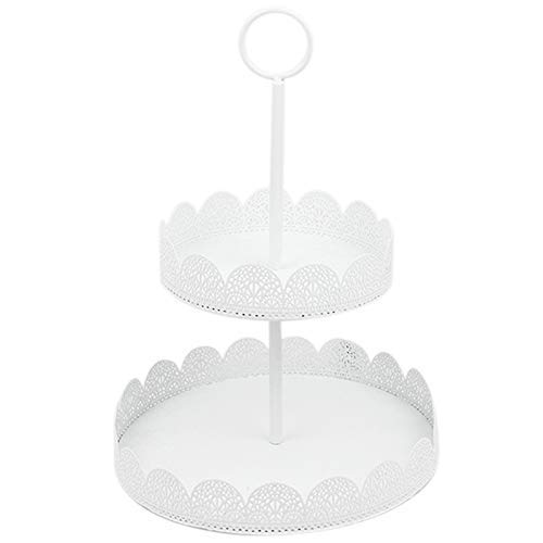 Plateau de fruits en fer blanc à double dentelle pour gâteaux