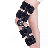 DLAZUM Knieorthese mit Scharnier, Knieorthese zur Wiederherstellungsstabilisierung, Verstellbarer orthopädischer Stützstabilisator, verstellbare Kniefixierungshalterung, Fraktur,One Color-M