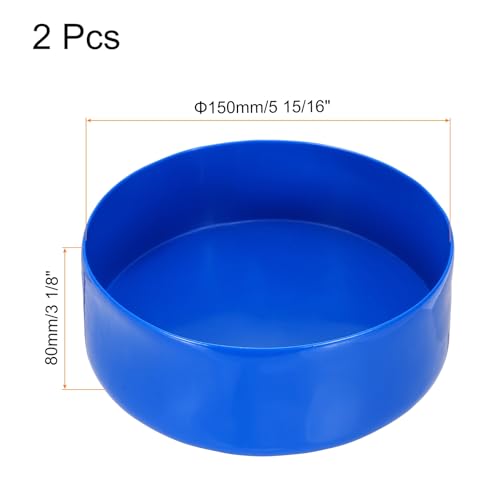 Image of uxcell 2pcs Rubber End Caps 150mm(6 Inch) ID x 80mm(3 1 /8 Inch) H Vinyl Round Tube Bolt Cap Cover Screw Thread Protectors Blue