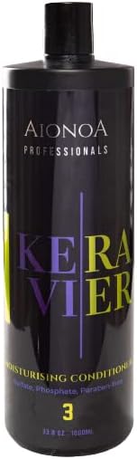 KERAVIER Unisex Step-3 Professional Use Moisturizing Conditioner For Damaged and Frizzy Hair | White | 1000 ml Each (Pack of 3)