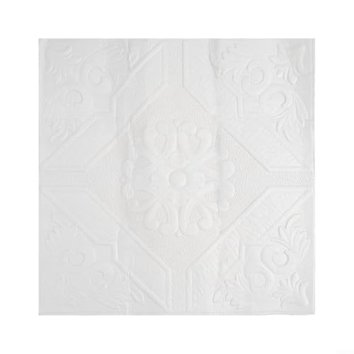 Niceminiwall Pegatinas de pared de ladrillo 3D impermeables paneles de espuma XPE, papel tapiz autoadhesivo, decoración del hogar para sala de estar, dormitorio, cocina, fondo de TV, blanco, 35 x 35