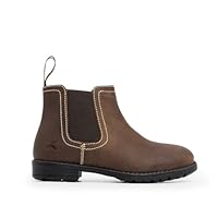 Xpert - Heritage Farrier Junior Chelsea Boots For Kids. Unisex Leather Ankle Boots For Everyday Wear. Easy To Clean And Durable Dealer Farm Boots For Boys And Girls (Rustic Brown, 7UK Child)