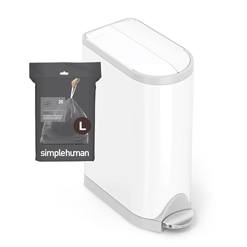 Image of simplehuman Code L 40 Count, Genuine Custom Fit Liners, Drawstring Trash Bags in Dispenser Packs, 18 Liter / 4.7 Gallon