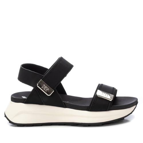 XTI - Sandalia Mujer Negro - Calzado Cómodo y Versátil - Moda casual - Modelo 14387401 (Talla 38)