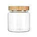 INCETUE 900ML Barattoli da Cucina in Vetro con Coperchio di Bambù, trasparente Ermetici Barattolo con coperchio in legno, per alimenti, caffè, farina, zucchero, spaghetti, erbe, biscotti, tè