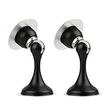 Gobrico Magnetic Door Stop 2 Pack - Heavy Duty Stainless Steel, No Drill Installation, Wall Protection for Pets/Home, Black