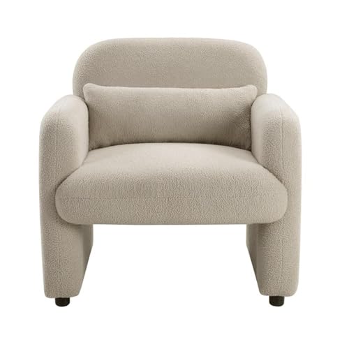 Sillón con tapizado boucle taupe textura moderna miniatura 4