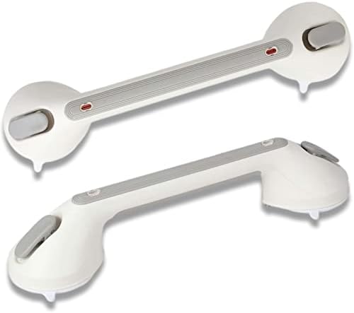 Rackickyer Grab Bars for Bathtubs and Showers, 2 Pack 16 Inch Shower Handles, Strong Suction Grab Bar for Shower, Anti-Slip Shower Grab Bars for Seniors, Bathroom Handicap Grab Bars with Indicators