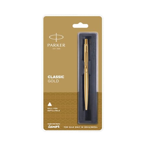 Parker Classic Gold GT Ball Pen Galaxy Stainless Steel Gold Trim Ball Pen