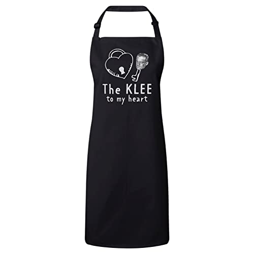 Tablier de cuisine noir premium The Klee To my Heart imprimé art et jeu de mot