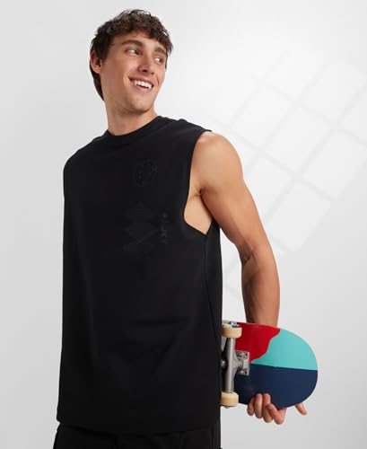 Image of Jockey MZ07 Men Super Combed Cotton Rich Graphic Print Oversized Tank Top