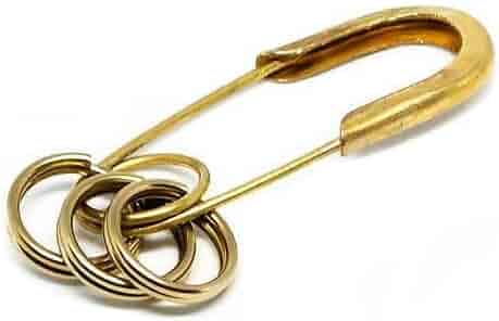 Amazon.co.jp: 真鍮 セーフティンピン キーホルダー（リング3個） 安全