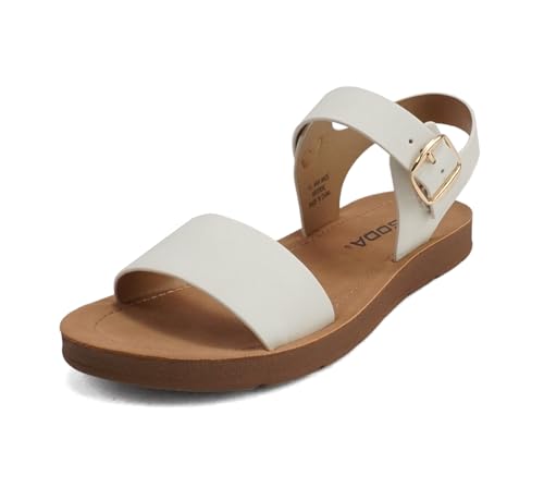 Image of Soda PLENTY ~ Women's Strappy Ankle Wrap Buckle Fashion Flat Sandals