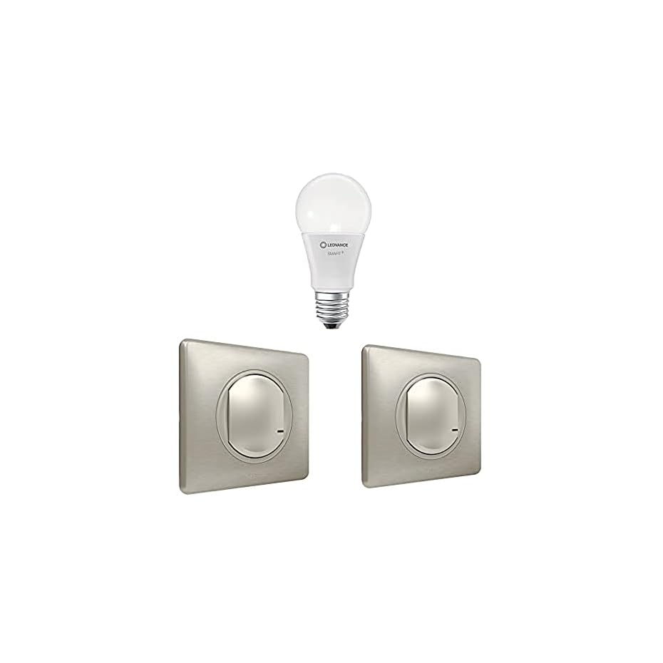 legrand pack extension eclairage connecté céliane with netatmo 2 commandes sans fils et ampoule dimmable classique titane
