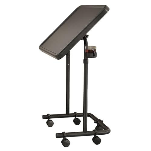 Escritorio de computadora, escritorios para Juegos, Escritorio para Oficina en casa, Mesa de Noche Plegable con portavasos y Ruedas bloqueables, bandejas para Mesa de sofá, computadora portátil, Mesa