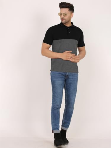 Image of LEOTUDE Men's Matty Regular Fit Plain Polo T-Shirt