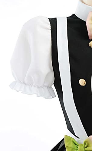 MEOWCOS Women’s Kanroji Mitsuri Maid Dress with Apron Lingerie Cosplay Costume Outfit