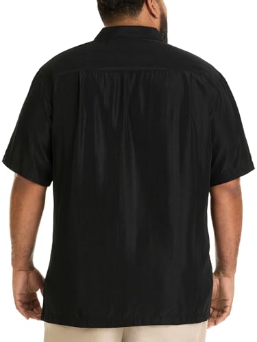 Van Heusen Men's Big and Tall Air Short Sleeve Button Down Poly Rayon Stripe Shirt4