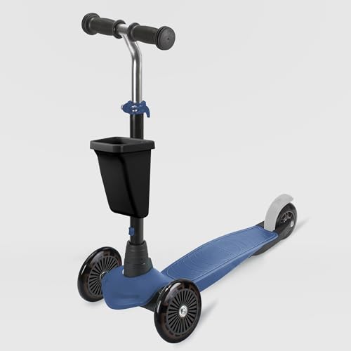 Patinete Infantil de 3 Ruedas con Cesta Frontal (Azul)