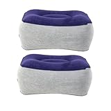 SHINEOFI 2 Piezas Colchoneta Inflable Reposapié Funda para Reposapiés Reclinable Almohada De Viaje De Avión De Avión Almohada Inflable Estera De Polivinilo