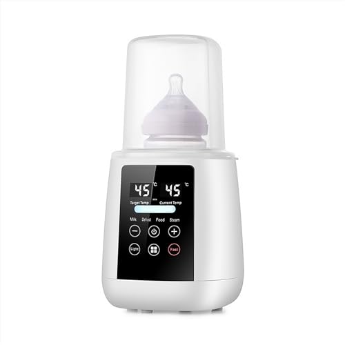 9-in-1 Baby Bottle Warmer, Milk Bottle Sterilizer with LCD Display, Fast Baby Food Heating & Defrost, BPA-Free, 48H Thermostat,Accurate Temperature Control for Breastmilk or Formula Warmer (white)