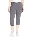 Just My Size Women's Plus-Size Stretch Jersey Capri, Charcoal Heather, 2X