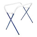 ALMULOO Adjustable 500 lbs Folding Automotive Fender Stand for Garage and Shop Suit for Bumpers Fenders Doors Hoods Works Tubular Steel Powder Coated Rubber Feet Blue