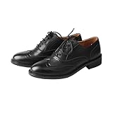 TMA EYES Women's Brogue Lace-up Mocasines Shoes(Negro,39)