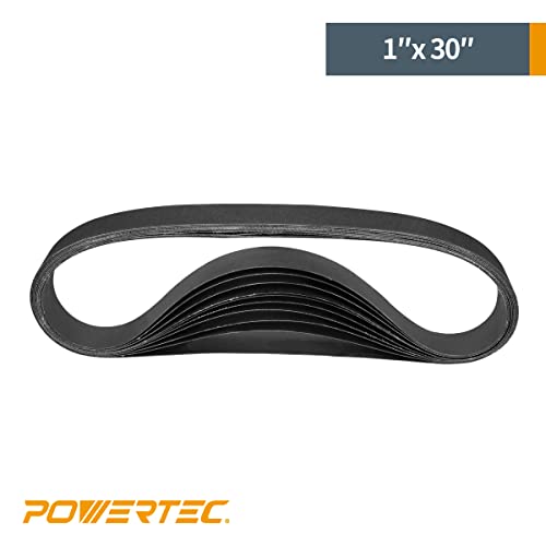 Powertec 46004 1" X 30" Silicon Carbide Sanding Belts For Knife & Tool Sharpener, Assorted Knife Sharpening Belt Kit For Belt Sander, 120/240/ 400/600/ 800/1000 (4 Belts Each, 24Pcs) #TOP2