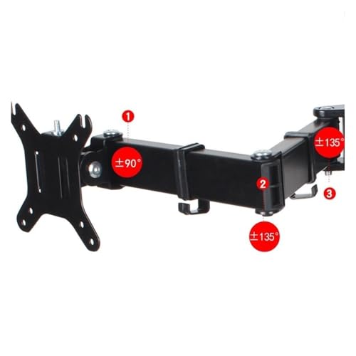 Support double en acier robuste pour écran pc de 10 à 32 pouces orientable