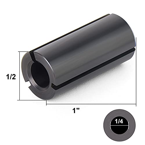 Meiggtool 5Pcs 1/2" To 1/4" Router Collett Adapter Bit Shank Reduction Sleeve Tools For Woodworking Engaving Machine. #TOP1