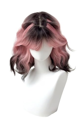 TEDPRBGE Short Curly Bob Wig for Women Brown Golden Curly